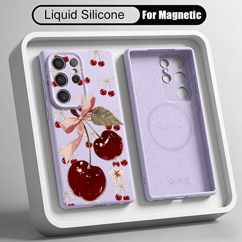 Cherry Pattern Liquid Silicone - огляд і ціна Liquid Silicone Magnetic Phone Case